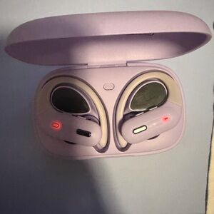 Purple Wireless Earbuds with Charging Case